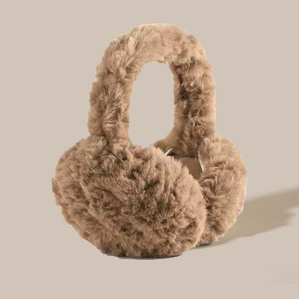 Plush Foldable Ear Cover Windproof Winter Thicken Earflap Fashion Solid Color Earmuffs  Ski