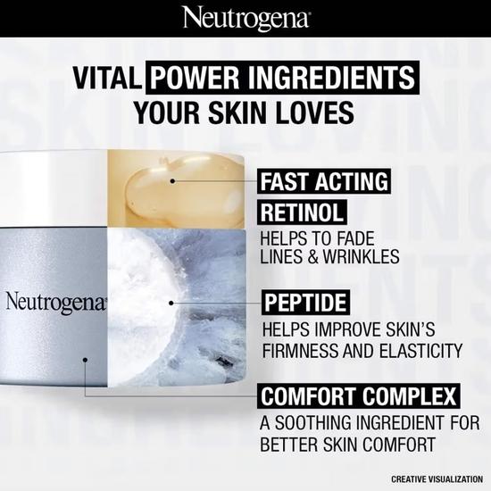Neutrogena Visible Repair Retinol Tages- & Nachtcreme: Kurbelt Kollagen für Anti-Aging, Falten, feine Linien an 50g