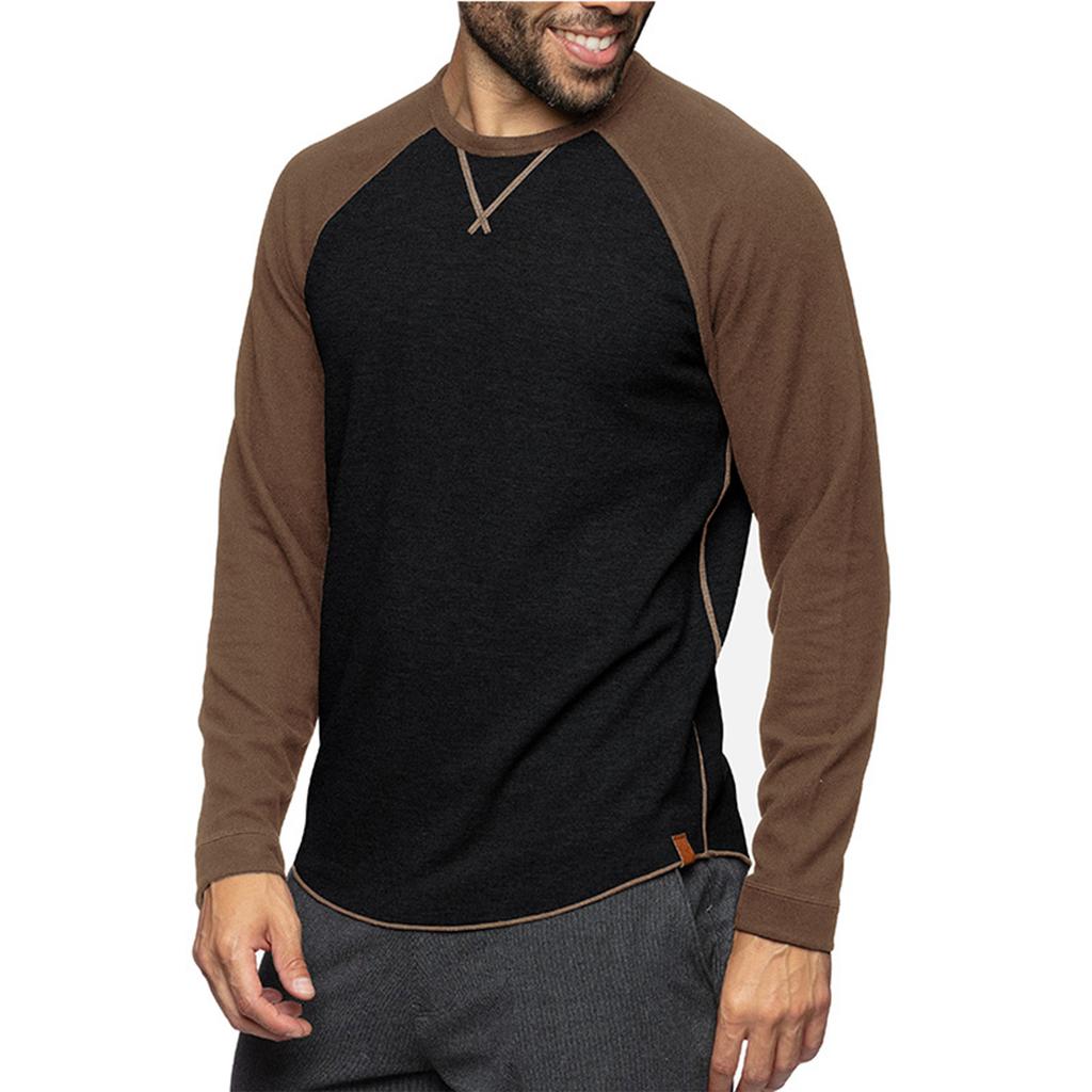 Men'S Button Up Long Sleeved Fashionable Casual Sports Top