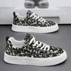 New Trend Casual Heightening Men's Shoes Men's Spring Printed Canvas Shoes Fashionable and Comfortable Thick Baseplate Shoes