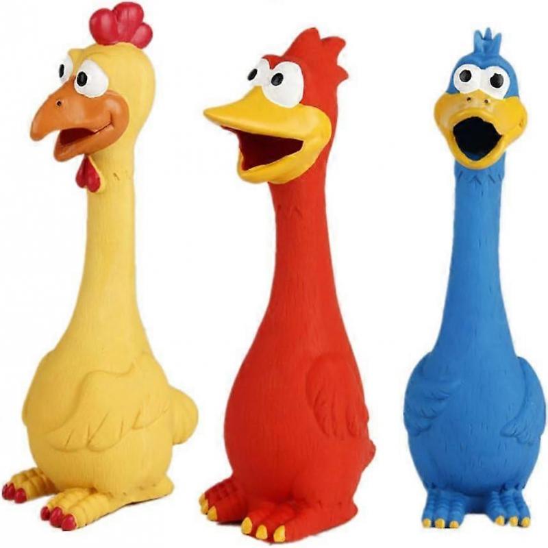 Styl Gumová Kuře Pískací Hračka pro Psa pro Malá, Střední nebo Velká Plemena Domácích Mazlíčků, Hra, Snížení Separační Úzkosti, Žlutá
