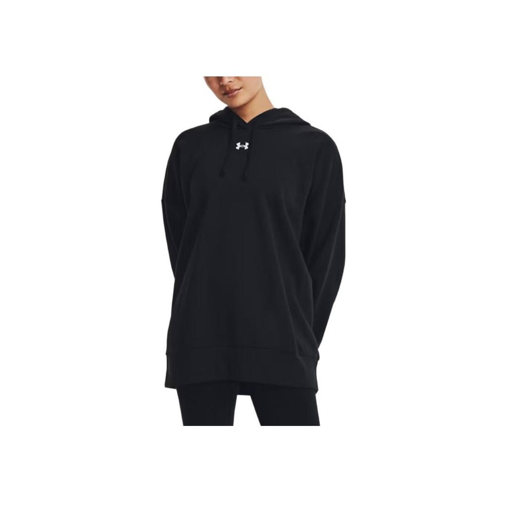 Under Armour Solid Loose Casual Hooded Long Sleeve Sweatshirt Women sweatshirt Black 1379493-001