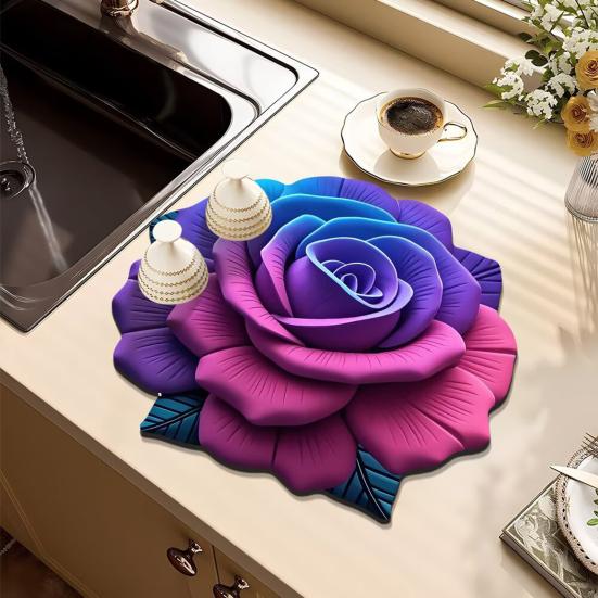 Yousheng Absorbent Decorative Floor Mat Kitchen Anti-Scalding Insulation Placemat High Temperature Resistant Floor Protector