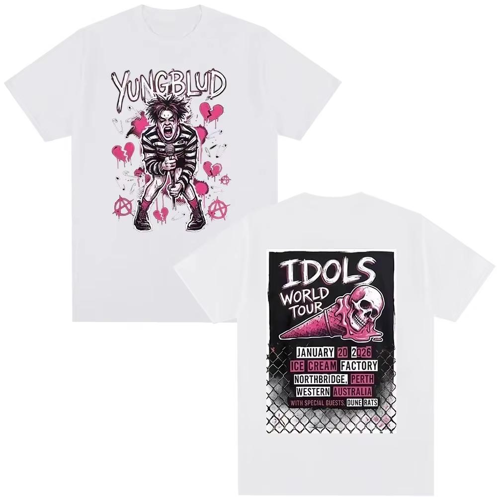 2026 Singer Yungblud IDOLS World Tour TShirt Mens Fashion Short Sleeve Comfortable Pure Cotton Casual Springsummer TShirt