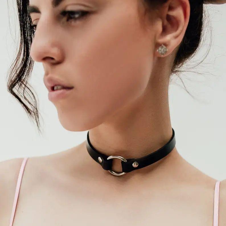 Ladies' Leather Ring Fashion Sexy Collar Adjustable For Daily Parties Halloween Costume Accessories Bdsm Harajuku Accessories