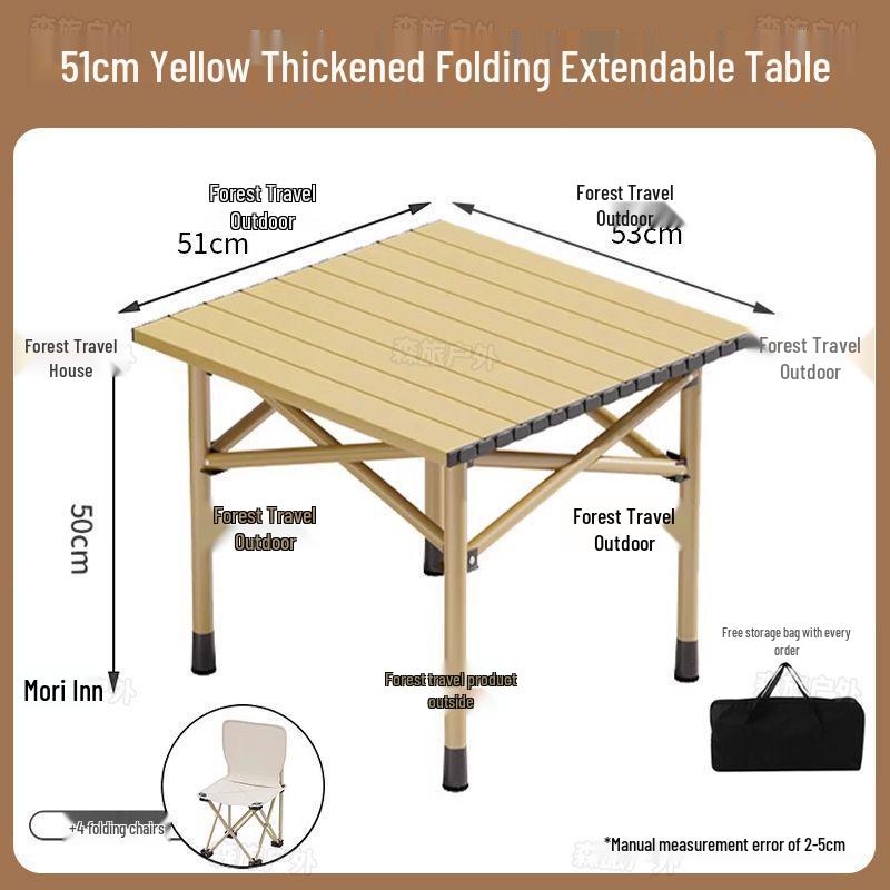 Egg Roll Portable Folding Table and Chair Set for Camping and Picnics