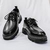 Thick Sole Formal Black Men Leather Shoes Designer Platform Casual Shoes Wedding Dress Oxfords Shoes Men Work Shoes