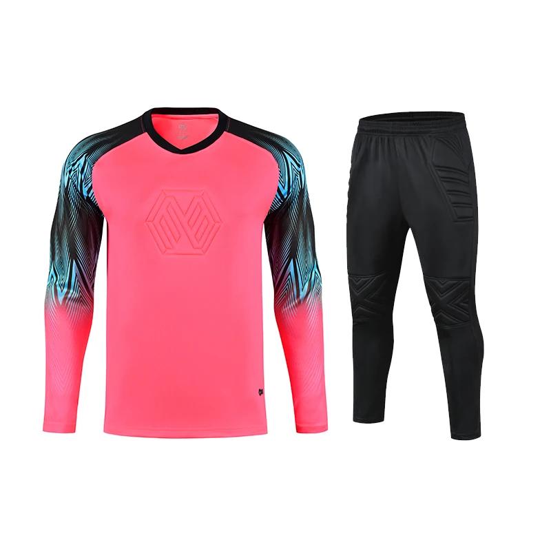 Men Boys Football Jersey Tracksuit Long SleeveGradient Color Seaside Buffer Protection Adult Kids Goalkeeper Suits