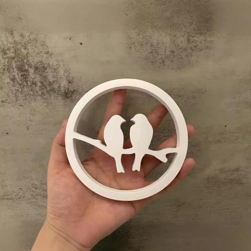 Bird Flower Wreath Silicones Molds for Making Room Decoration, Circular Shaped Resins Molds for Epoxy Resin Casting
