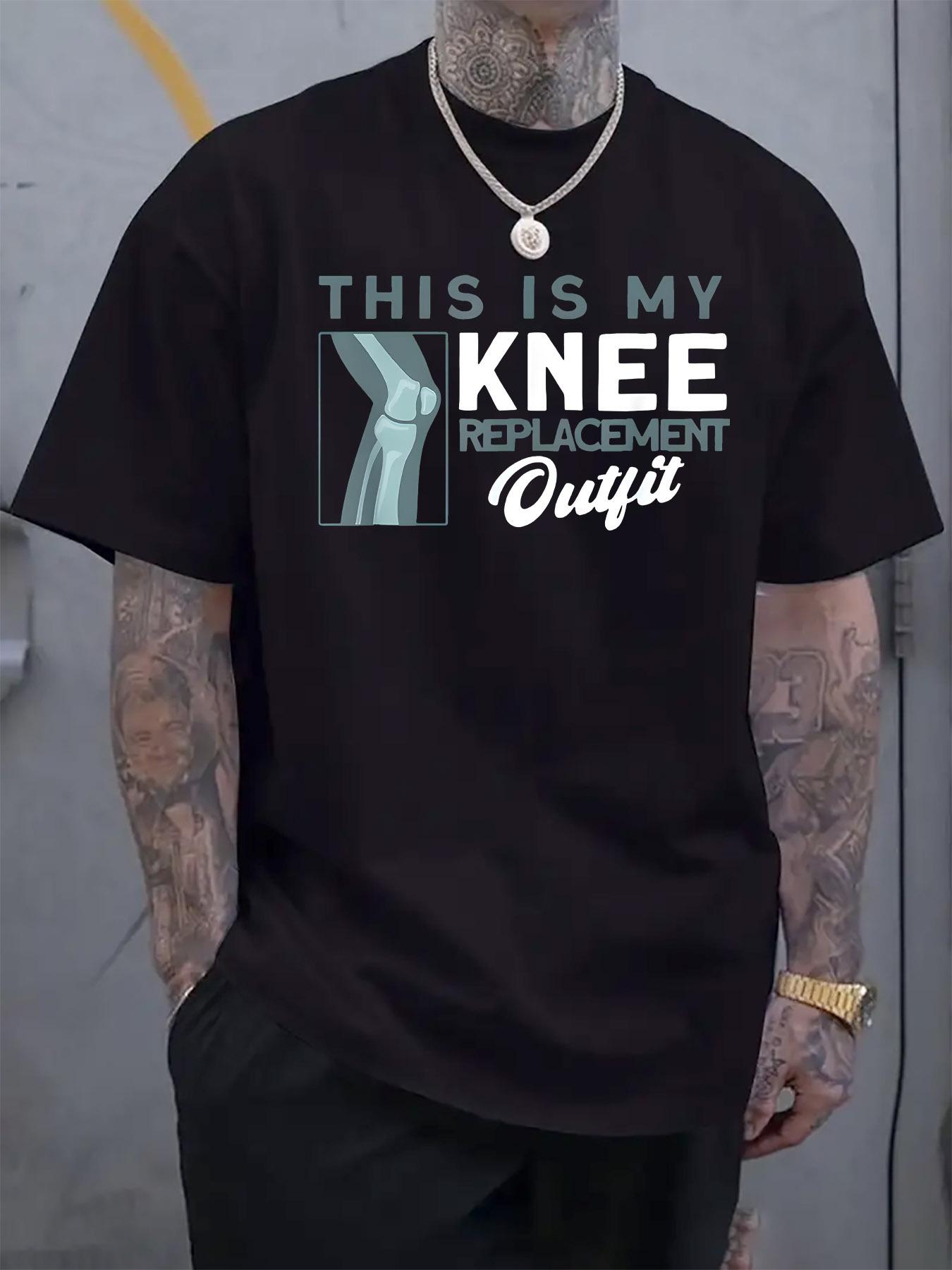 This Is My Knee Replacement Outfit  Graphic Tee - Light Gray Casual Summer T-shirt XXL