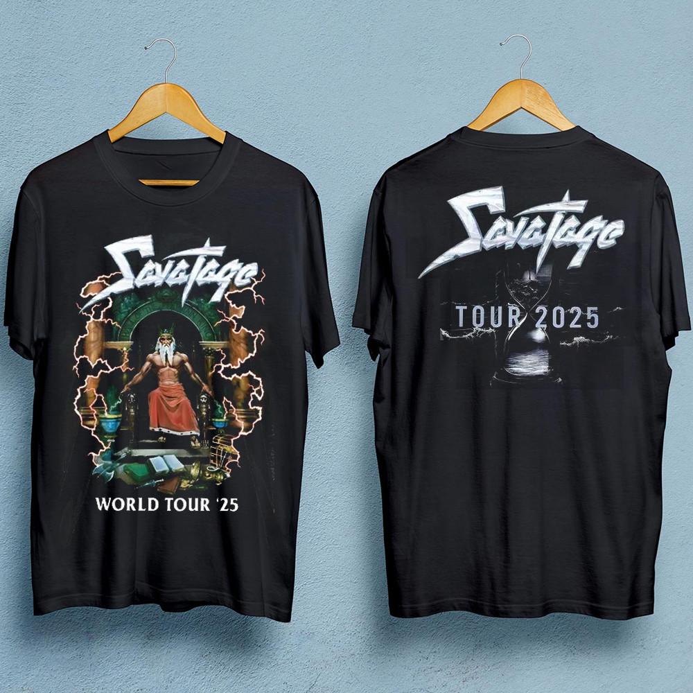 NEW Savatage band 2026 2 sides world tour black T-shirt All sizes XX197 XXXXL