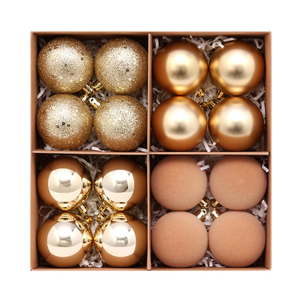 16-Pack Christmas Ball Ornament Set with Gift Box, Electroplated Painted Hanging Tree Decorations