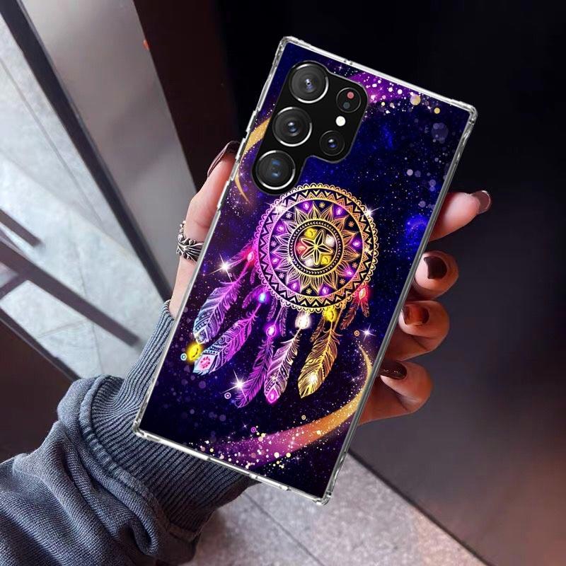 Retro Feather Dreamcatcher Phone Case For Samsung Galaxy S23 S24 S25 Edge S26 Ultra S22 + S21 Plus S20 FE Cover Silicone Print S
