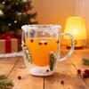 Double-Wall Glass Mug 350ml Heat-Resistant Flower Coffee Tea Cup Insulated Cup for Hot Cold