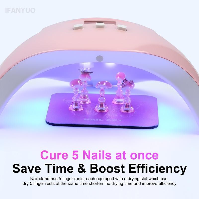 Pink Butterfly Nail Holder 6Pcs/Set False Nail Tip Practice Stand Aurora Base Full Magnetic Holder Tray Nail Art Salon Practice