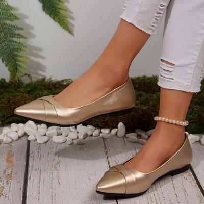 2025 New Women Cute High Quality  Leather Pointed Toe Flat Shoes Lady Casual Office Shoes White Comfy Shoes