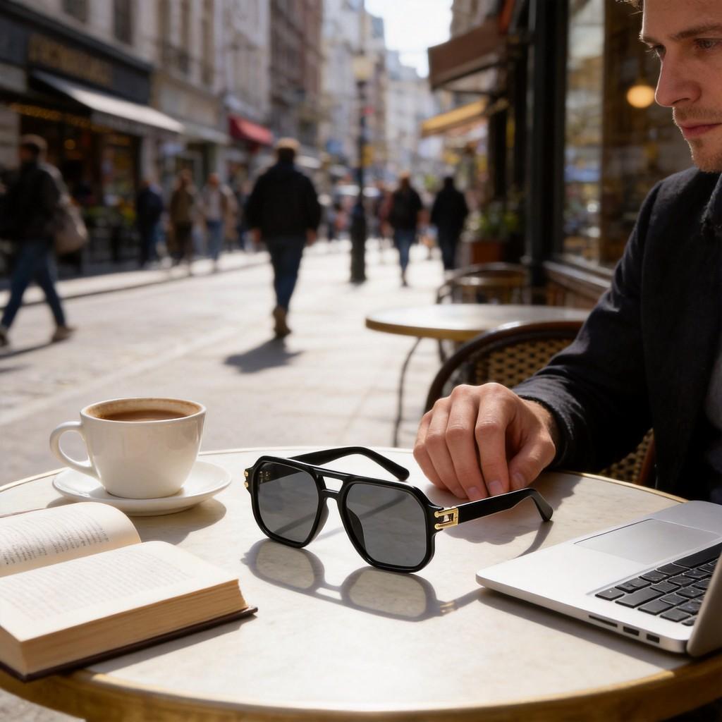 Polygon Sunglasses For Men Women Anti Glare Pc Frame Fashion Outdoor Travel