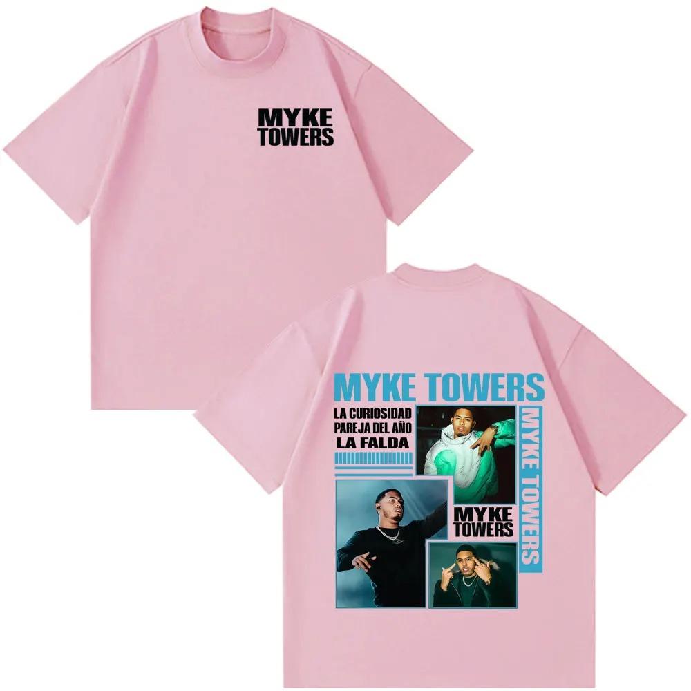 Rapper Myke Towers Print 2026 T-shirt Men Women Fashion Hip-hop T-shirts Hort-sleeved Cotton Casual Loose Oversized T-shirts
