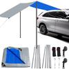 3M PE Car Side Awning with Pole Kits Rooftop Camping Tarp Waterproof Vehicle Tent Hammock Rooftop Pull Out Tailgate Tent Shelter