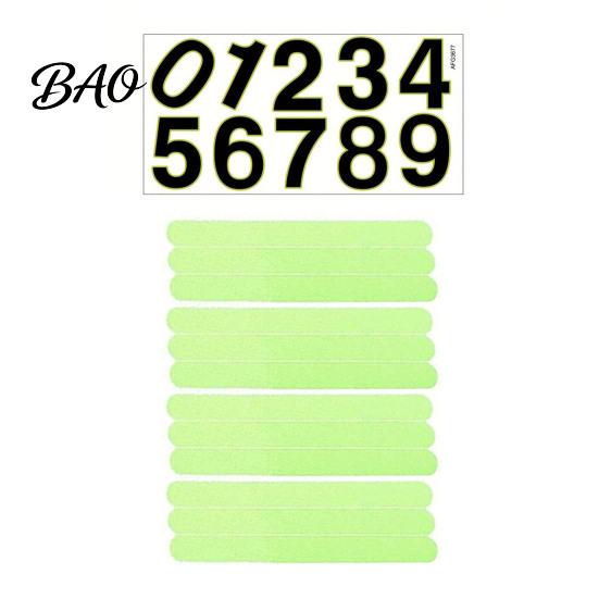 Glow in The Dark Adhesive Decals Number Stickers, Luminous Self-Adhesive House Numbers for Visible Green Light Mailbox Door Wall, Emergency Guide Home