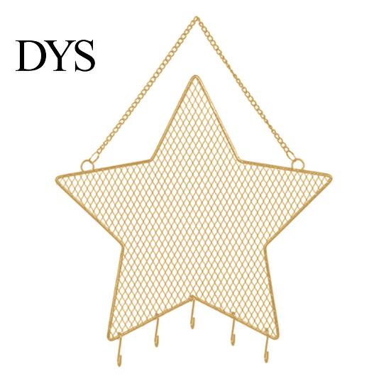 Earring Stud Grid Wall Hanger Jewelry Display Stand Exquisite Ornamental Space-saving Moon Star Shaped Wrought Iron Earrings Shelf for Bedroom