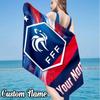 Custom Name France National Football Beach Towel, Quick-Dry & Lightweight, Beach Blanket, Perfect for Beach, Pool, Yoga, Or Camping, Gifts