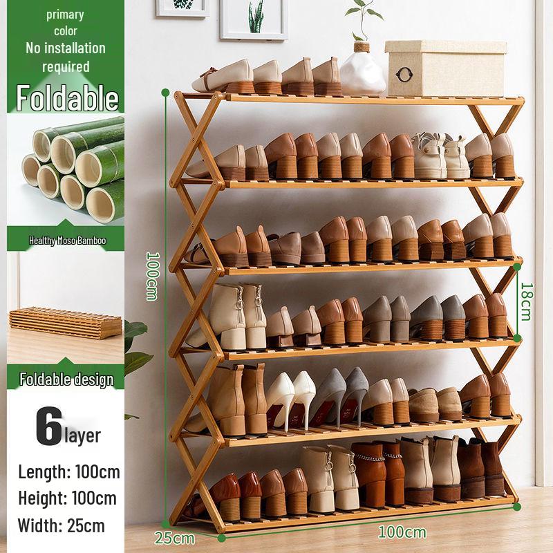 Compact Wooden Shoe Storage Rack: Multi-Layer, Dustproof Shoe Cabinet for Dorm or Entryway