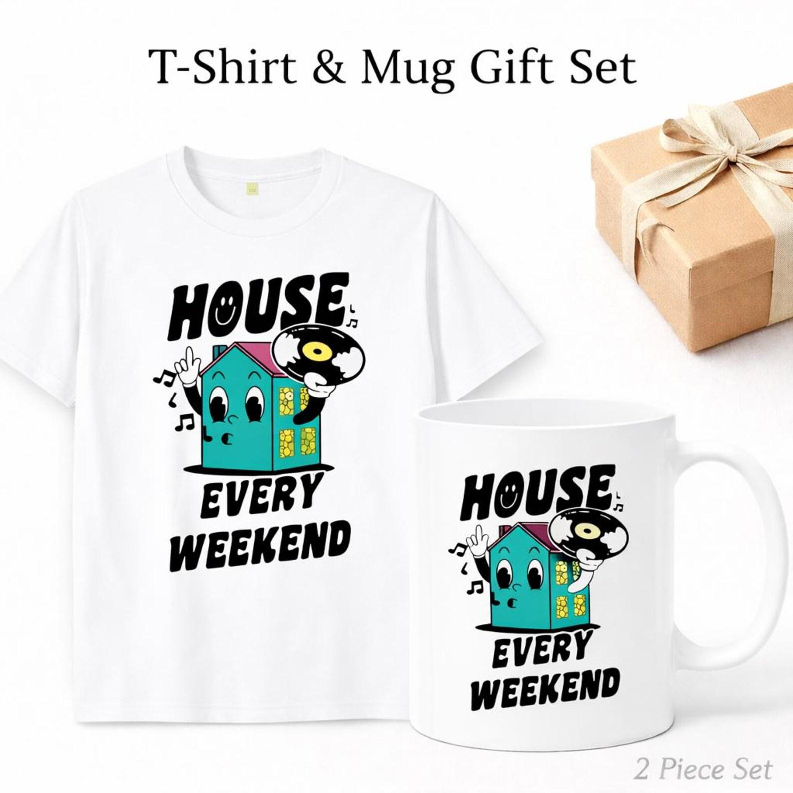 House Every Weekend Shirt and Mug Set Funny DJ House Music Gift L