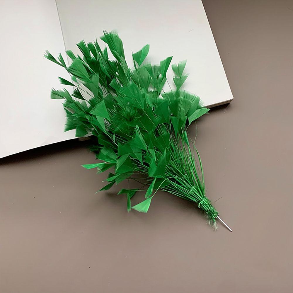 

DIY Multicolor Turkey Feathers Triangle Tipped Free Bendable Feather Headpieces 25-30CM Feather Flower Hat Decor зелёный