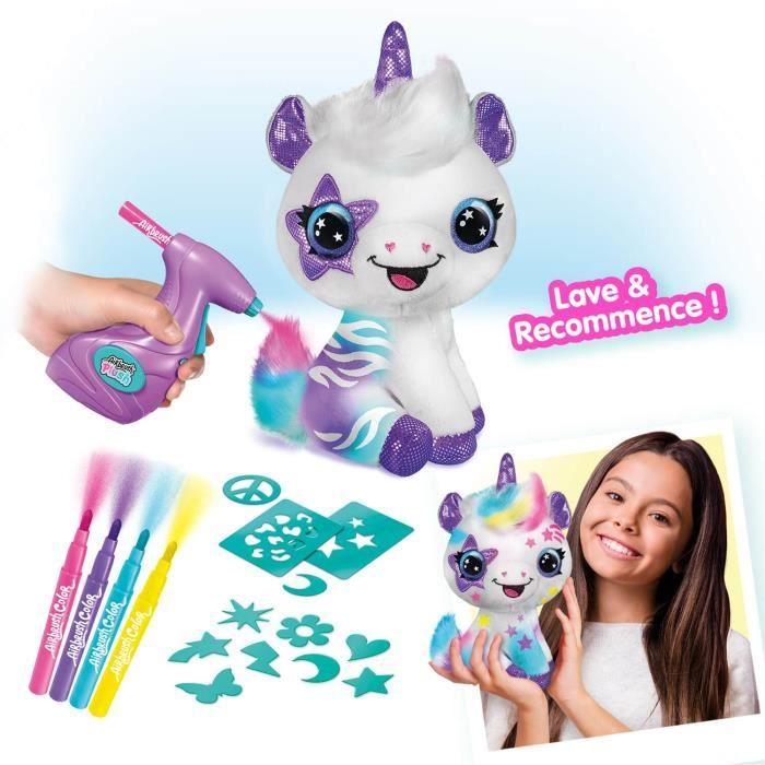 Canal Toys Peluche à personnaliser Licorne - Airbrush électrique avec pochoirs et feutres