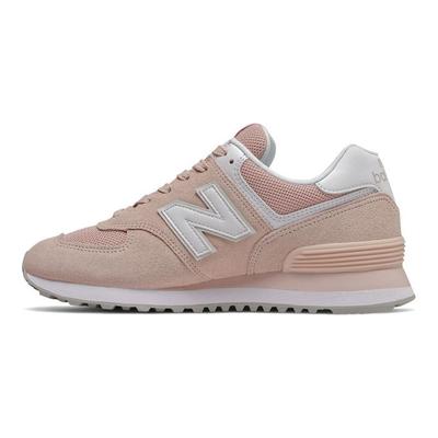 NB 574 Retro Wygodne Syntetyczna Skóra Niskie Casualowe Buty do Biegania Damskie sneakers Różowy Biały WL574OAB