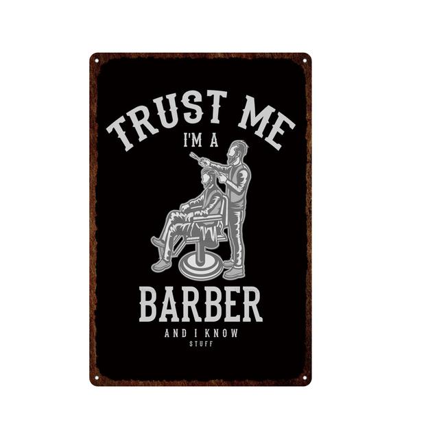 Europen Stil Barbershop Barber Tools Metall Zinn Zeichen Vintage Wand Platte Dekor Barber Tattoo Shop Kunstdruck Malerei Plaques