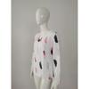 2026 Spring New V-neck Feather Print Long Sleeve Loose T-shirt for Women