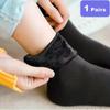 Female Winter Fleece Thick Warm Socks Soft Comfortable Solid Color Home Floor Thick Stocking Soft Boots Sleeping Socks