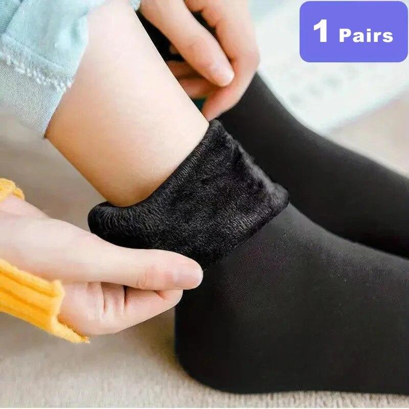 Female Winter Fleece Thick Warm Socks Soft Comfortable Solid Color Home Floor Thick Stocking Soft Boots Sleeping Socks