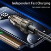 Transparent Mini Car Charger for Samsung: Dual Port Super Fast PD+QC Mobile Phone Flash Charging