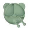 Baby Plate, Silicone Suction Toddler Plates Baby Weaning Plate Divided Plate with Spoon Fork for Kids