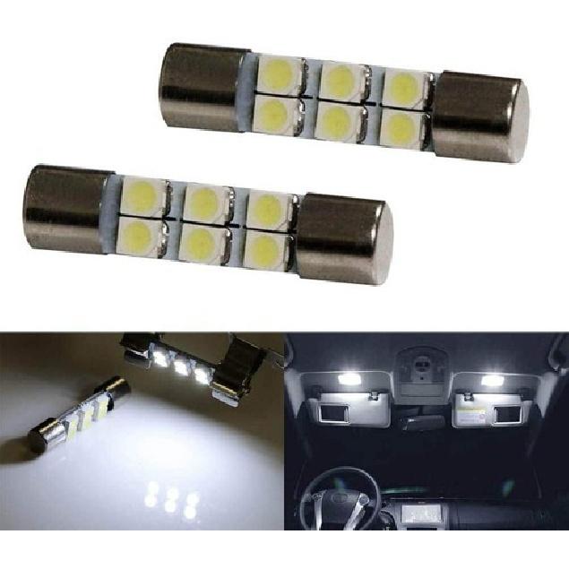 

2pc White 6-SMD 29mm 6641 LED Bulbs For Car Sun Visor Flips Vanity Mirror Lights