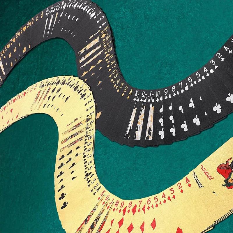 Cartas de jogar à prova d'água, cartas de plástico douradas para pôquer, novidades, ferramentas para jogos de tabuleiro, festa familiar, entretenimento ao ar livre