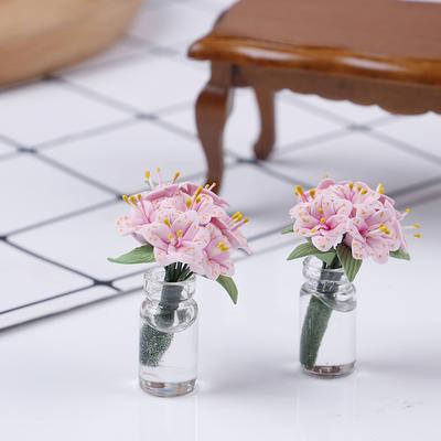 1pc Miniature Flower Vase Pot Jar 1:12 Dollhouse Garden DIY Accessory Home Decor