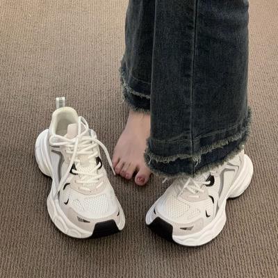 High Quality Shoes for Women Lace Up Women's Vulcanize Shoes Summer New Breathable Casual Sneakers Women Grid Shoes Ladies