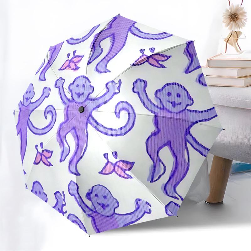 1pc Monkey Pattern Automatic Open/Close Umbrella, Formal Events - Ideal Gift for Family or Friends, Outdoor Accessory yy251211173