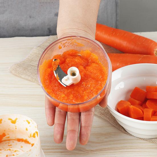 Manual Food Processor Pull Chop Grinder Stainless Steel Mincer for Garlic Chili Ginger Dual-Blade Design Vegetables Chopper for Home Kitchen Prep