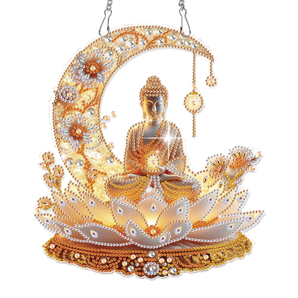 2D Flat DIY Hanging Diamond Art Kits Diamond Painting Set Diamond Art Pendant Single Side Drill Wall Decor for Home & Windows