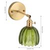 Vintage Wall Sconces with Cute Green Tulip Glass Lampshade 180 Degree Adjustable Brass Sconces Hradwired Modern Wall Lighting