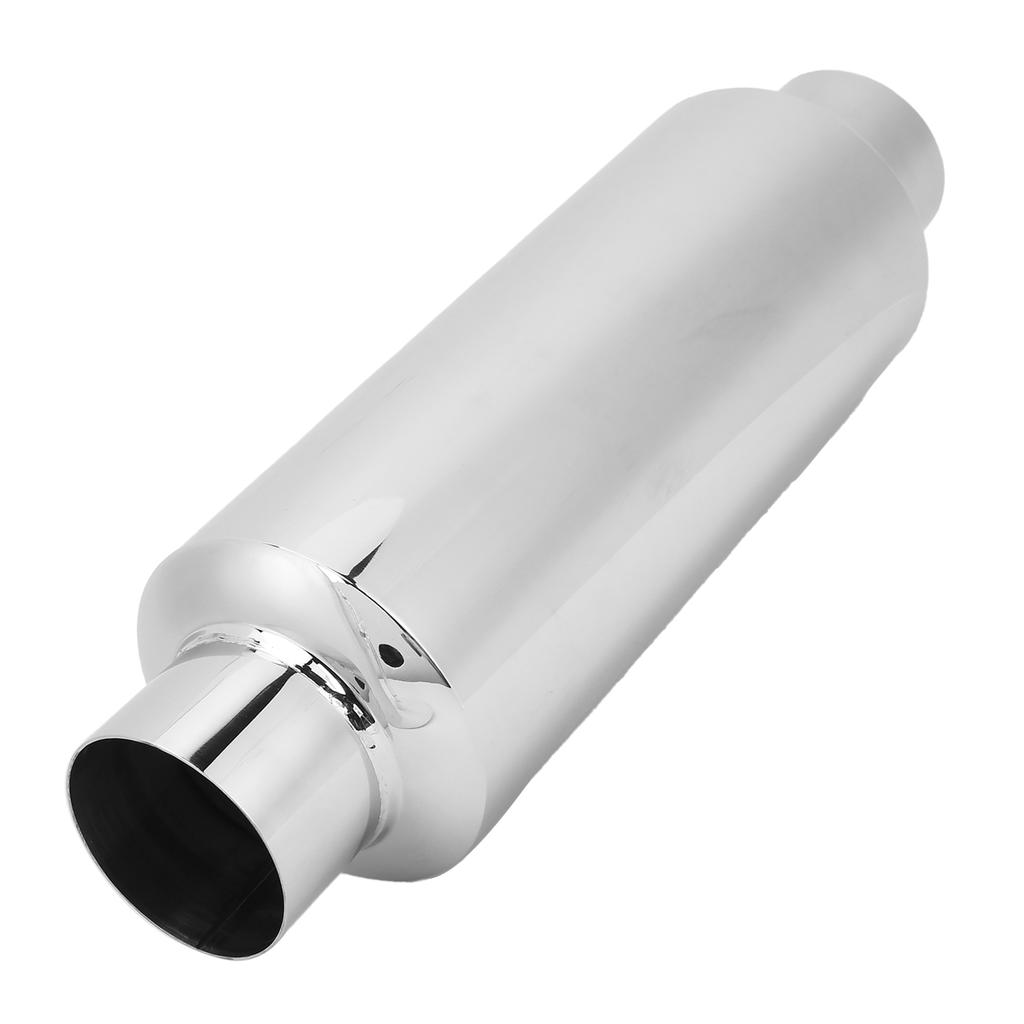 Exhaust Muffler 2.5in Straight Through Stainless Steel Silencer Cotton Universal