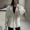 2025 Autumn/Winter European & American Fashion Women's Waist-Cinching V-neck Lace-Up Versatile Jacket