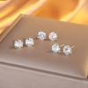 Mozambican Diamond Stud Earrings Women's High-quality 5A Zircon 925 Silver Flash Light Luxury Earbone Stud Three-claw Single Diamond Earrings