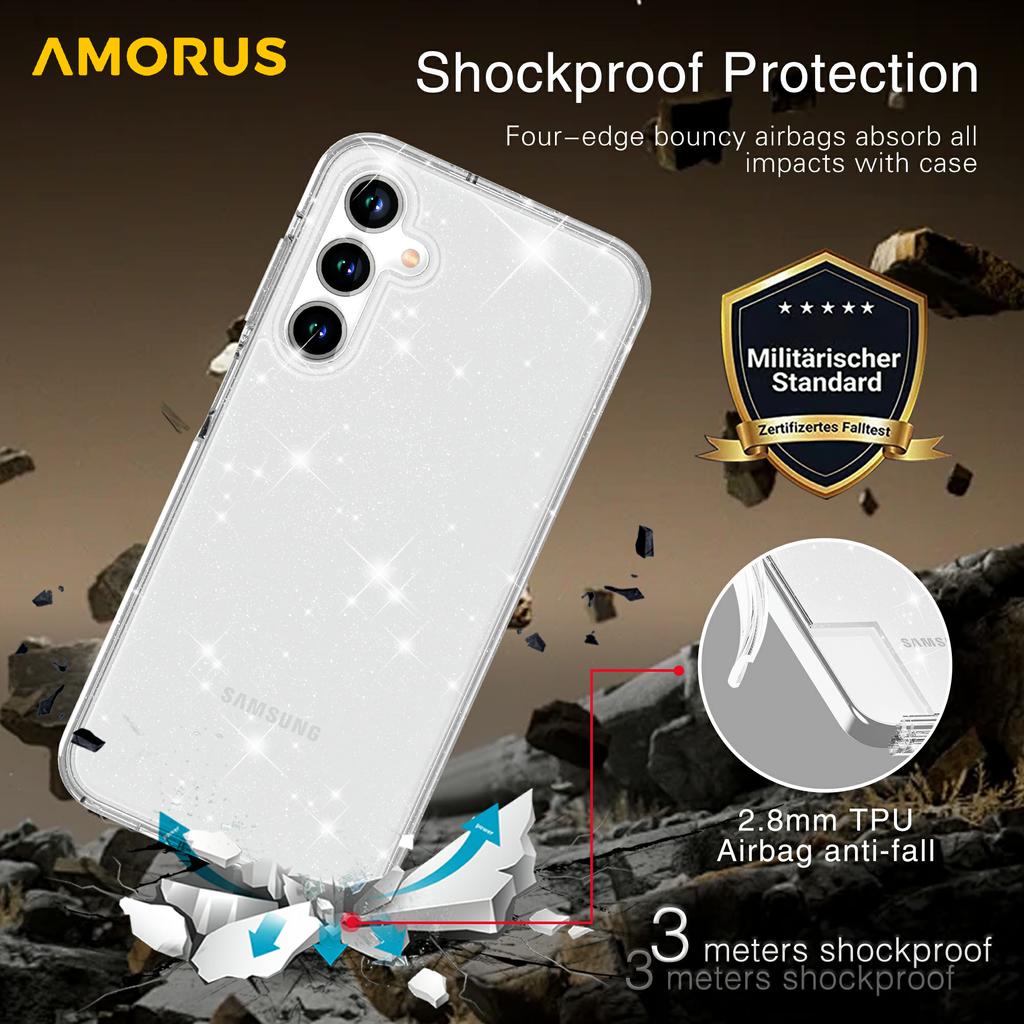 AMORUS For Samsung Galaxy A26 5G/A17 5G Case Soft TPU Hard PC Back Shockproof Phone Cover