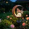 1 Solar Lamp, Featuring Moon And Star Patterns, An Outdoor Garden Decoration Lamp, An Iron Lamp For The Courtyard, A Party Gift